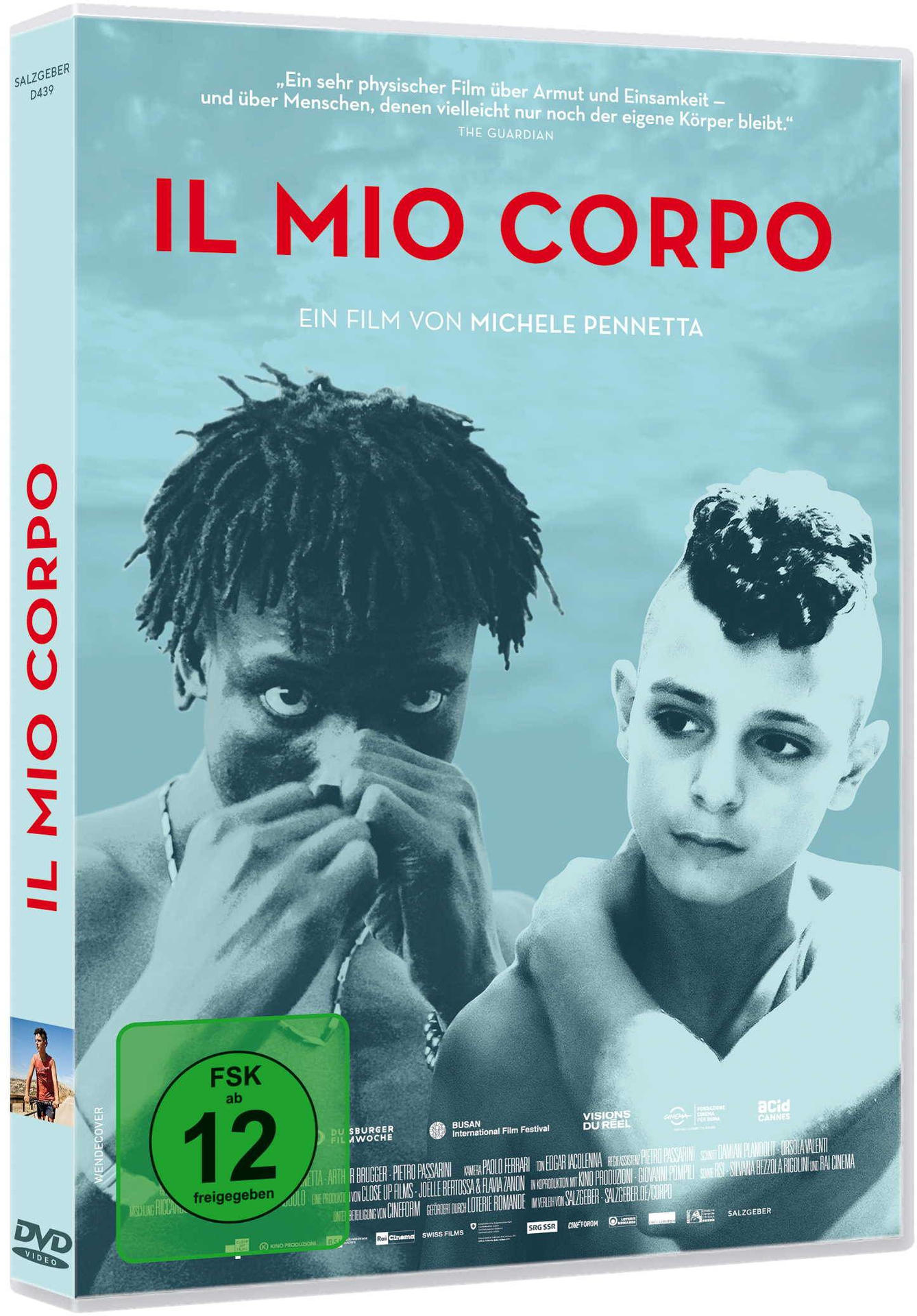 DVD-Cover von zwei Männern. Einer bedeckt sein Gesicht, der andere hat einen rasierten Kopf. Text auf Italienisch.