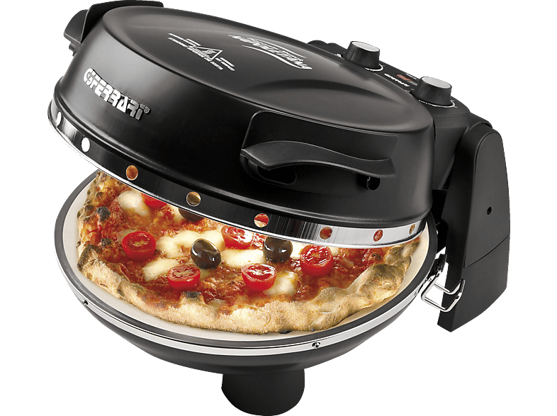 G3FERRARI G1003210 Napoletana Pizzaofen mit 2 Pizzasteinen, Schwarz, 1200W