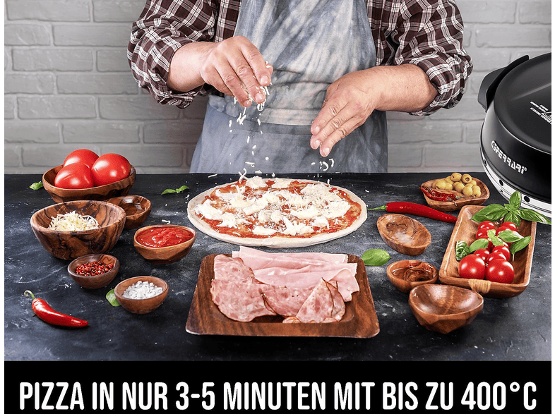 G3FERRARI G1003210 Napoletana Pizzaofen mit 2 Pizzasteinen, Schwarz, 1200W — Foto 5 von 5