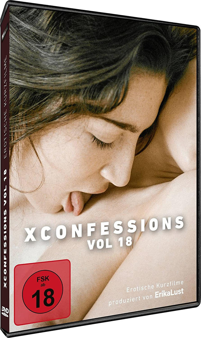 DVD-Hülle mit einem Frauenporträt. Der Titel lautet XConfessions Vol 18. Es ist ein erotischer Film.