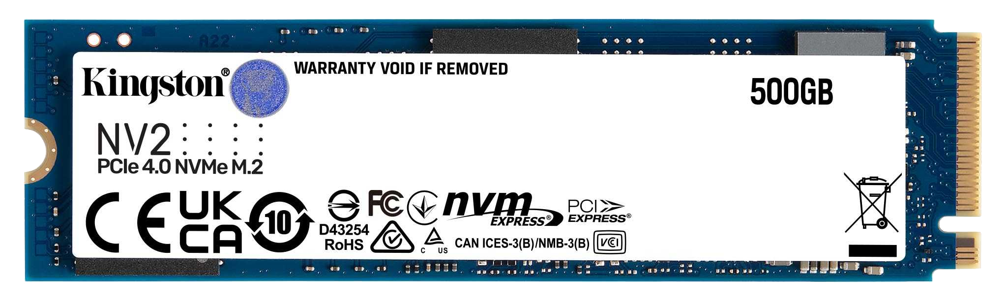 KINGSTON NV2 belső M.2 NVMe PCIe 4.0x4 SSD meghajtó, 3500/2100 MB