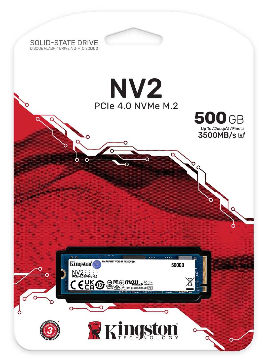 KINGSTON NV2 belső M.2 NVMe PCIe 4.0x4 SSD meghajtó, 3500/2100 MB