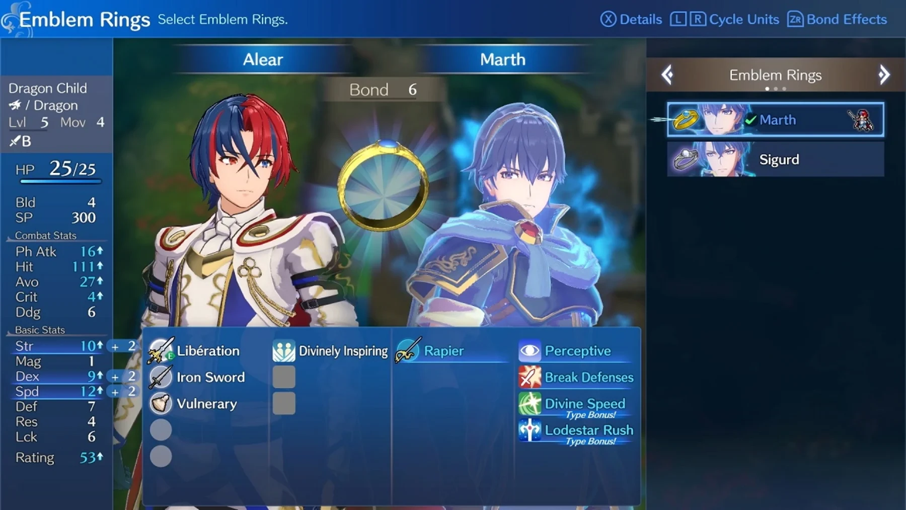 Schermata di un videogioco con due personaggi ed elementi dell'interfaccia.