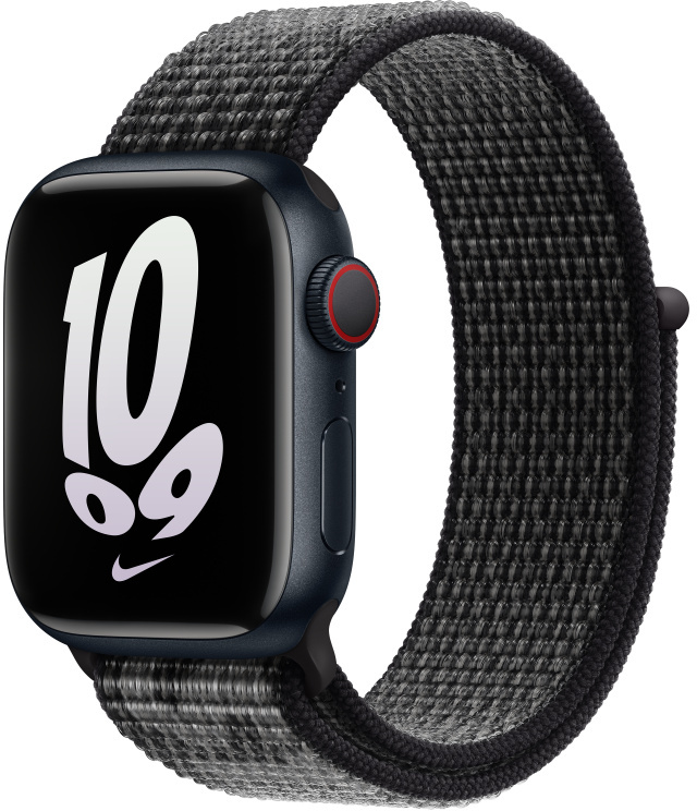 APPLE Bracelet pour Apple Watch 38-41 mm Black/Summit White Nike Sport Loop (MPHW3ZM/A)