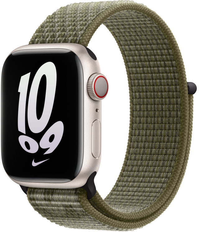 APPLE Bracelets pour Apple Watch 38-41 mm Sequoia/Pure Platinum Nike Sport Loop (PMHX3ZM/A)