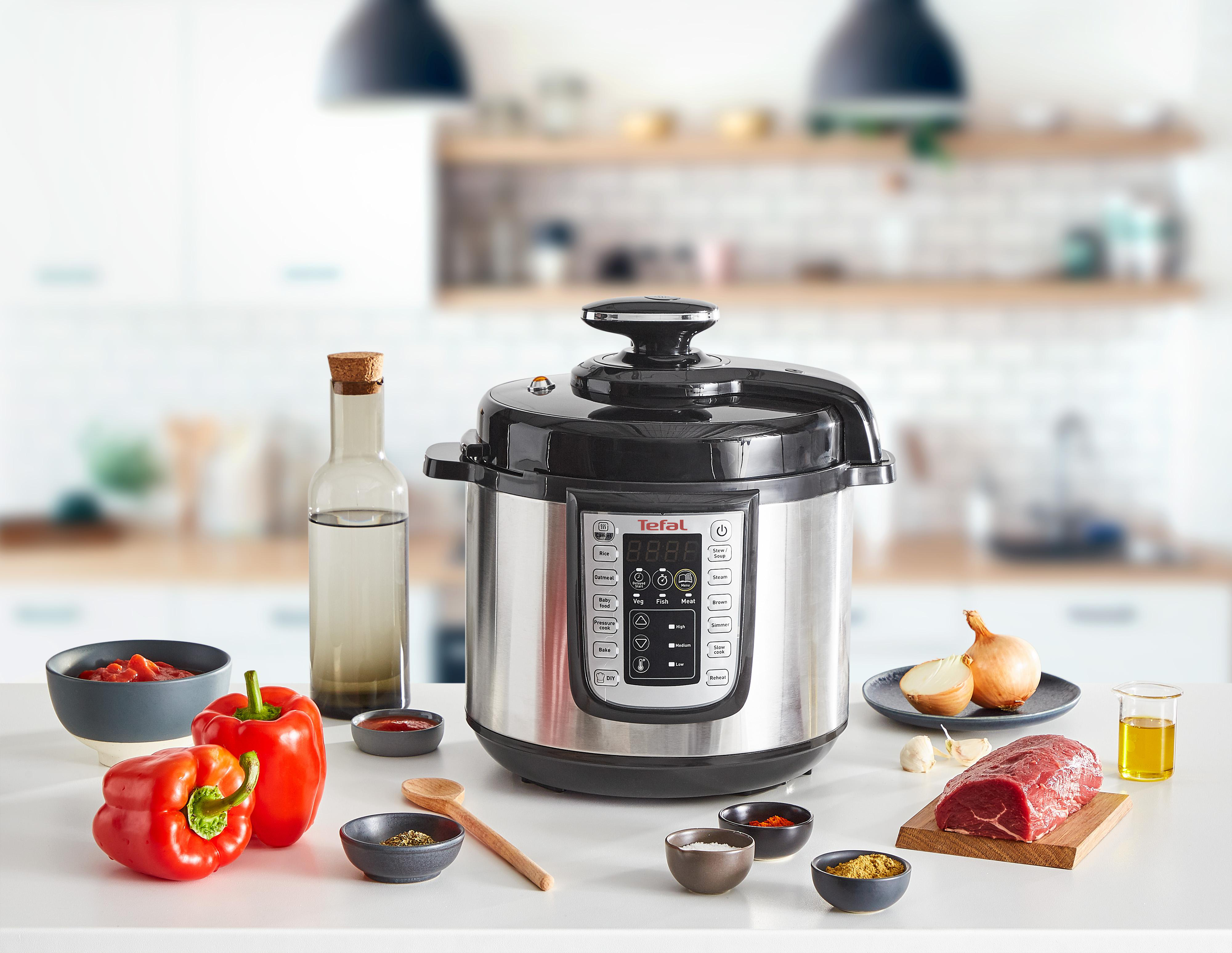 TEFAL CY505E Fast & Delicious  Multikocher Schwarz/Silber (1200 Watt)