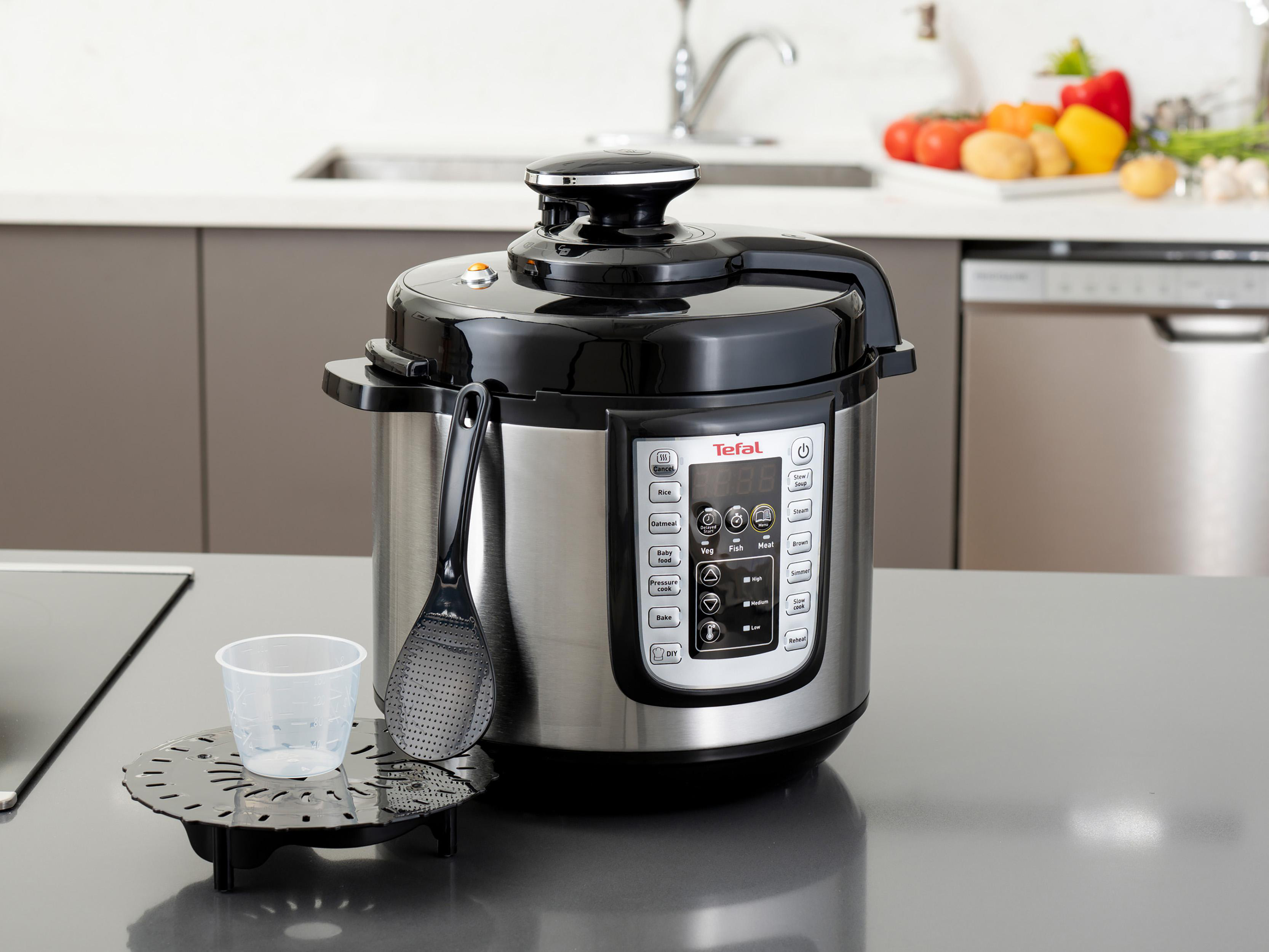 TEFAL CY505E Fast & Delicious  Multikocher Schwarz/Silber (1200 Watt)