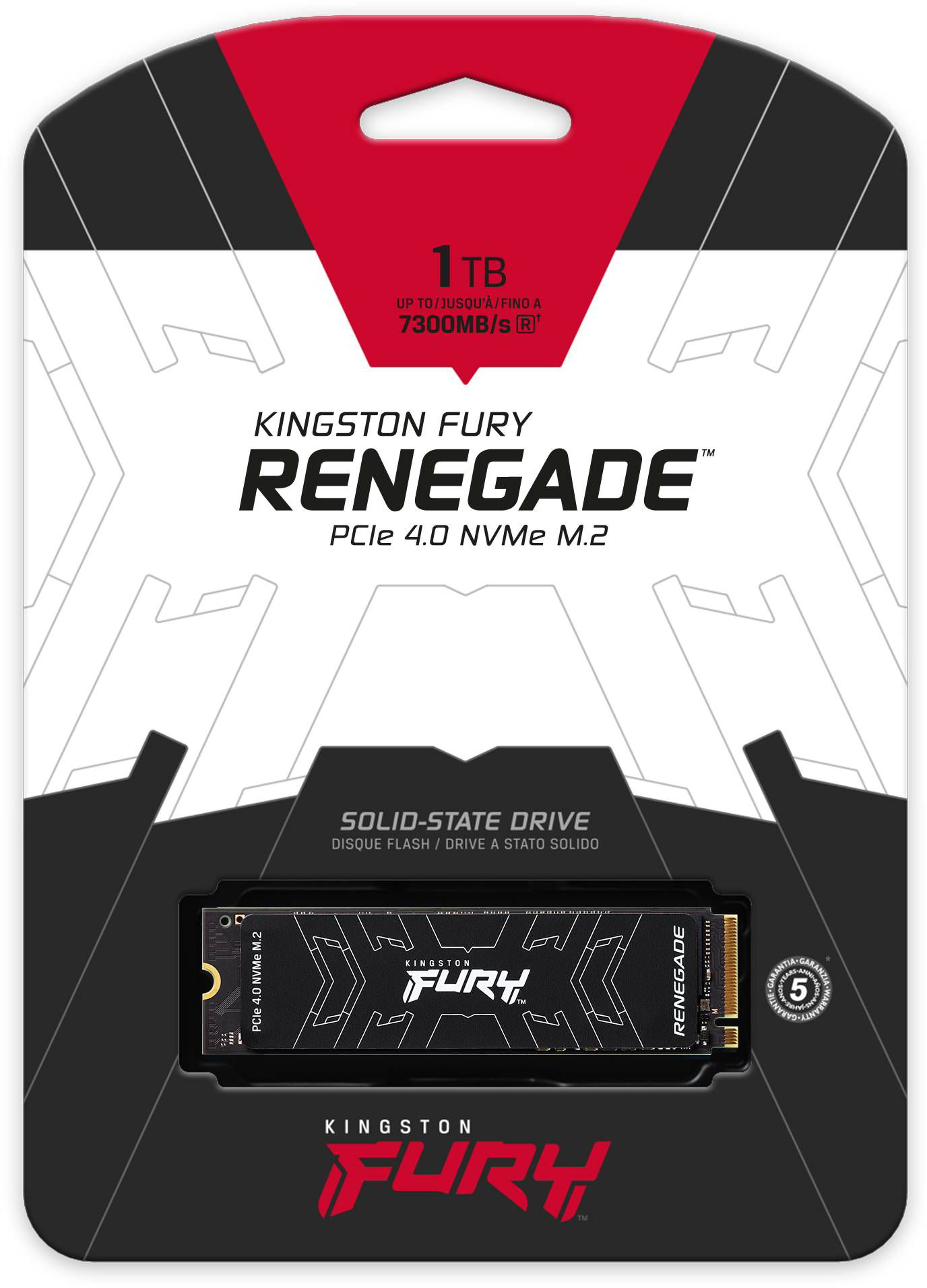 Kingston FURY Renegade SSD csomag, egy szilárdtest-meghajtóval.