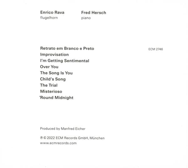Albumcover mit Songtiteln von Enrico Rava und Fred Hersch.