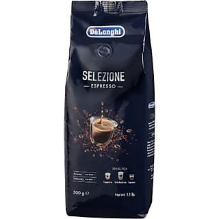 Café en grano - De'Longhi Selezione DLSC605, 0.5 kg, Arábica y Robusta, Negro