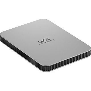 Disco duro externo 1 TB - LaCie Mobile Drive V2 STLP1000400, USB-C, 130 MB/s, Plateado lunar