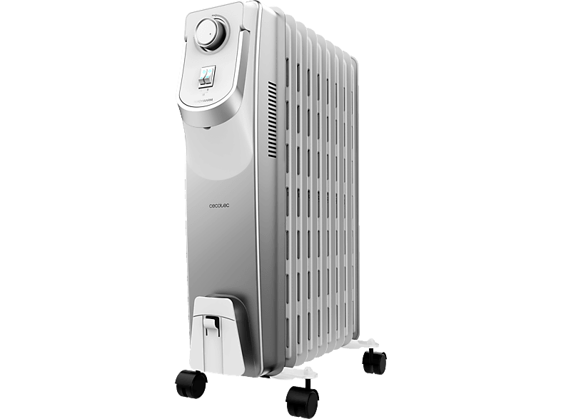 Radiador de aceite - Cecotec ReadyWarm 9000 Space 360º, 9 Elementos, 2000 W, 3 Niveles, Blanco
