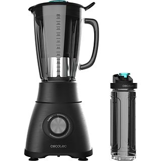 Batidora de vaso - Cecotec Power Black Titanium 1800 Go, 1800 W, 1.8l Capacidad, 5 Veloc, Botella 600ml, Negro