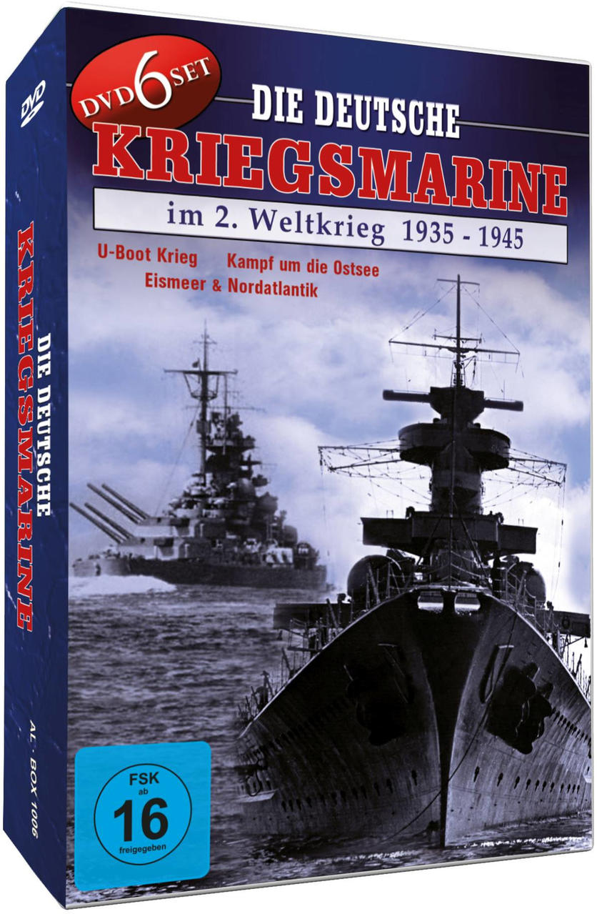 Eine DVD-Hülle mit einem deutschen Kriegsschiffbild und Text auf Deutsch.