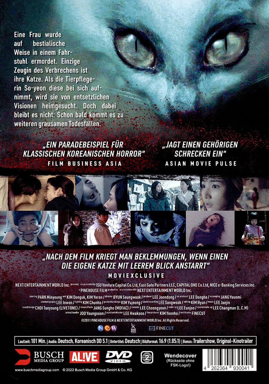 DVD-Cover mit Katzenaugen. Text auf Deutsch, Bilder von Personen, Filmtitel.