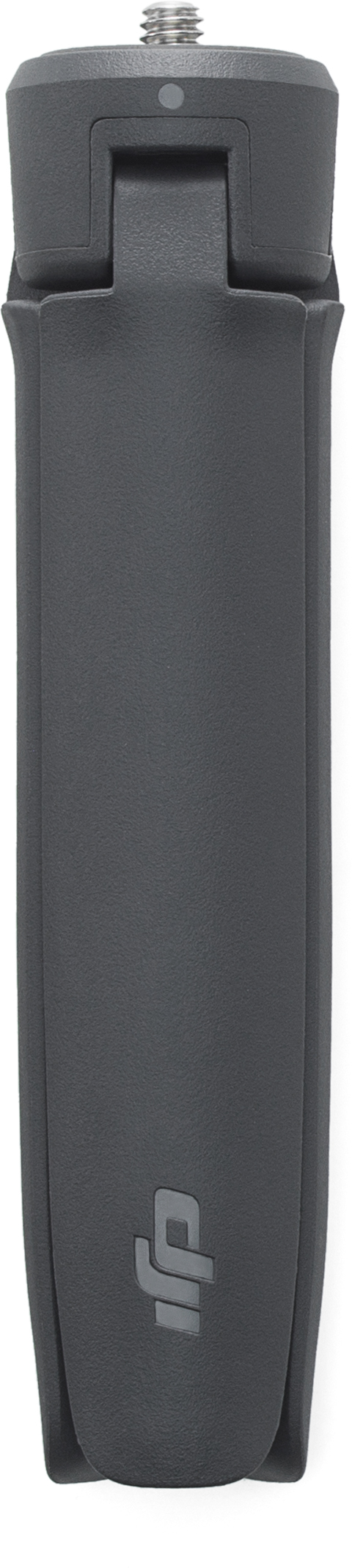 Dunkelgrauer DJI Osmo Mobile 6 mit dem DJI-Logo. Es ist ein handgehaltener, faltbarer Smartphone-Stabilisator.