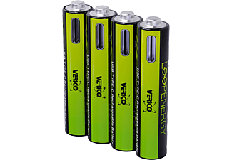 VERICO LOOPENERGY AA USB TYP-C Wiederaufladbare Batterie, 4er Pack