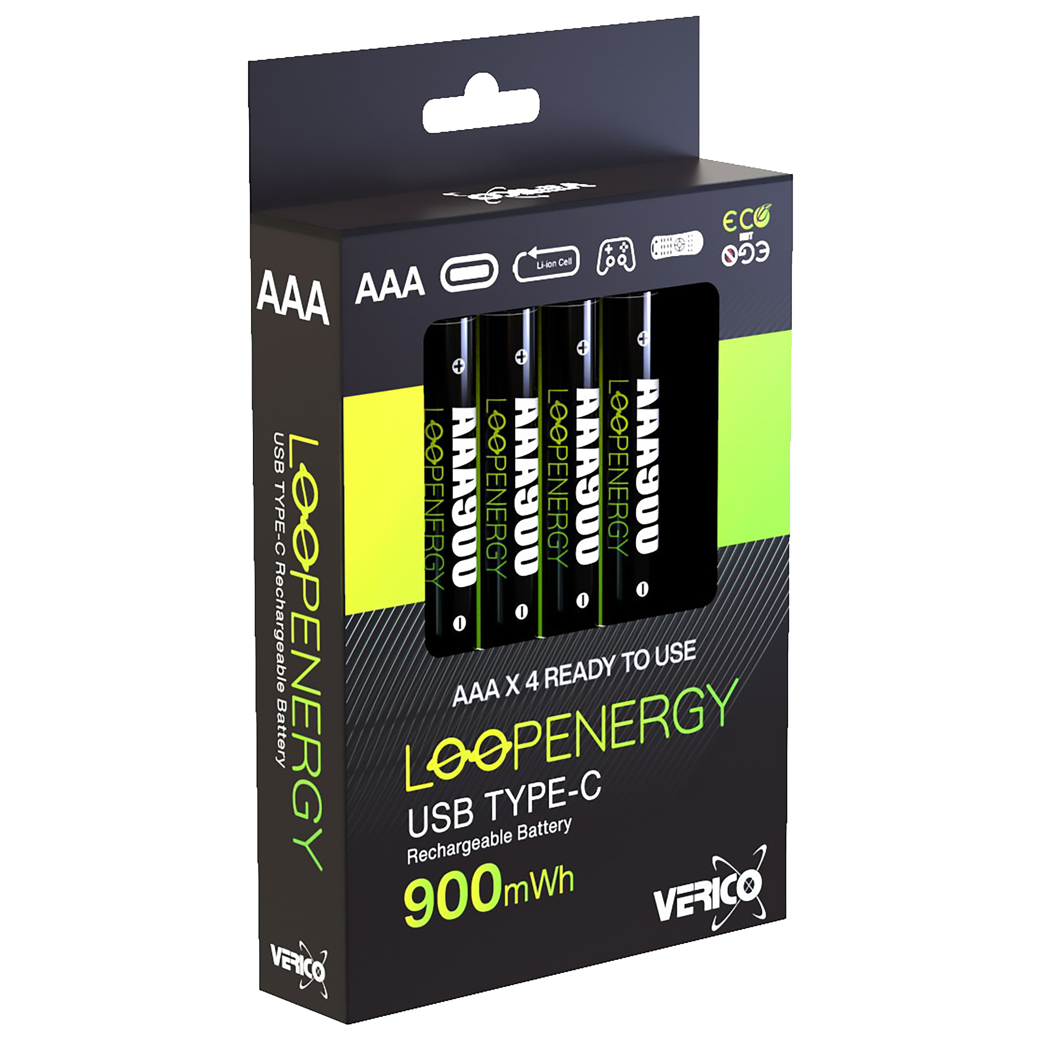 ORICO Wiederaufladbare AA Lithium-Akkus – 1,5V, 2100 MWh, 4er Pack, Bis Zu 1500x Ladbar, 2h Schnellladung