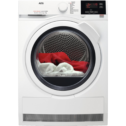 Secadora - AEG T7DBG841, Bomba de calor, 8 kg, A++, Blanco