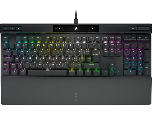 CORSAIR K70 PRO RGB - Gaming Tastatur, Kabelgebunden, QWERTZ, Full size, Opto-Mechanical, Corsair OPX RGB, Schwarz