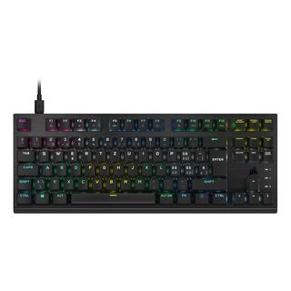 CORSAIR K60 PRO TKL RGB - Gaming Tastatur, Kabelgebunden, QWERTZ, Tenkeyless (TKL), Opto-Mechanical, Corsair OPX RGB, Schwarz