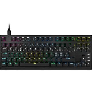 CORSAIR K60 PRO TKL RGB - Gaming Tastatur, Kabelgebunden, QWERTZ, Tenkeyless (TKL), Opto-Mechanical, Corsair OPX RGB, Schwarz
