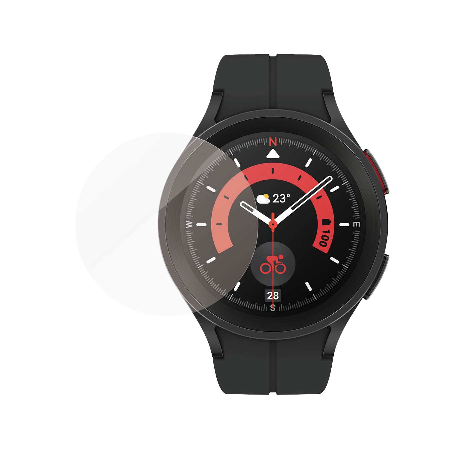 PANZERGLASS Antibacteriële screenprotector voor Samsung Galaxy Watch5 Pro 45 mm Transparant afbeelding