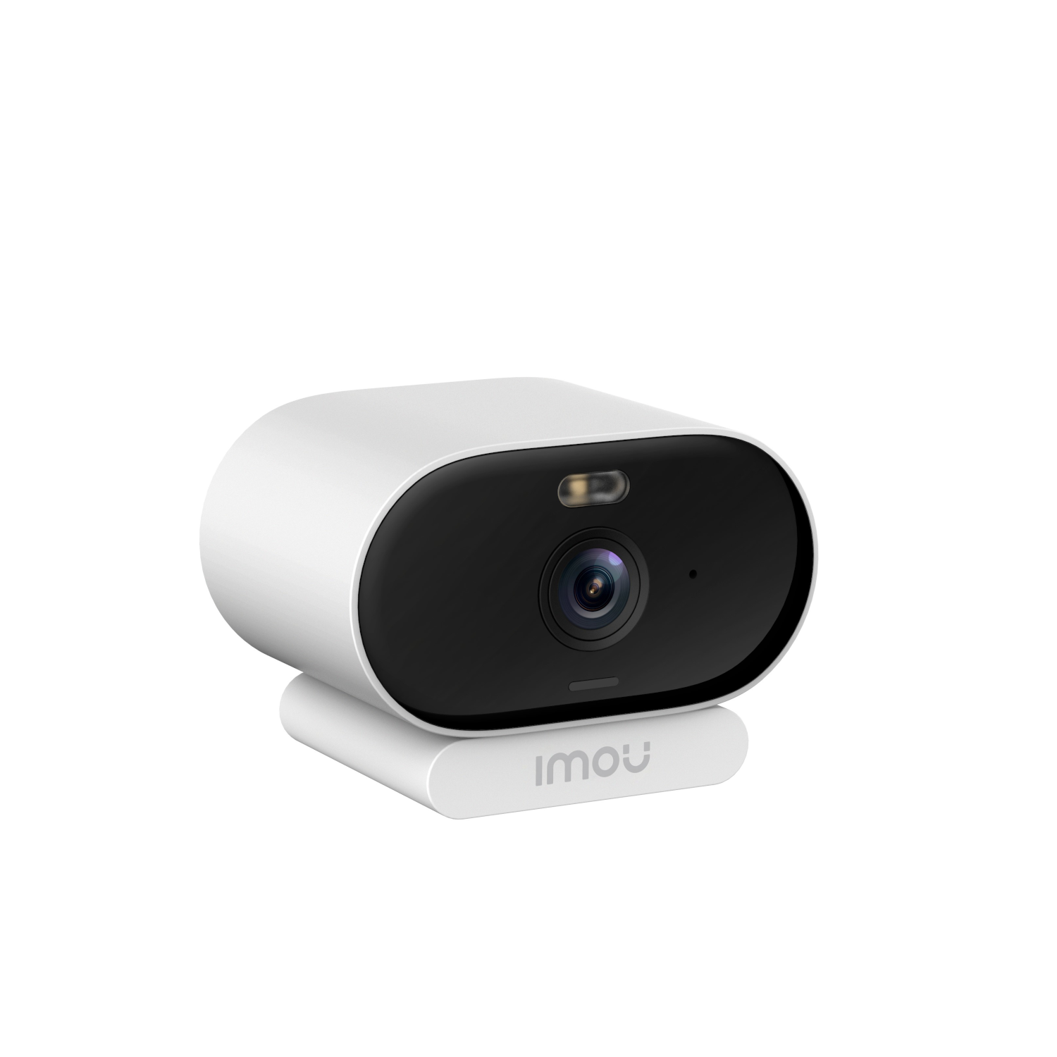 White, oval-shaped security camera with a black front and the word 'imou'.