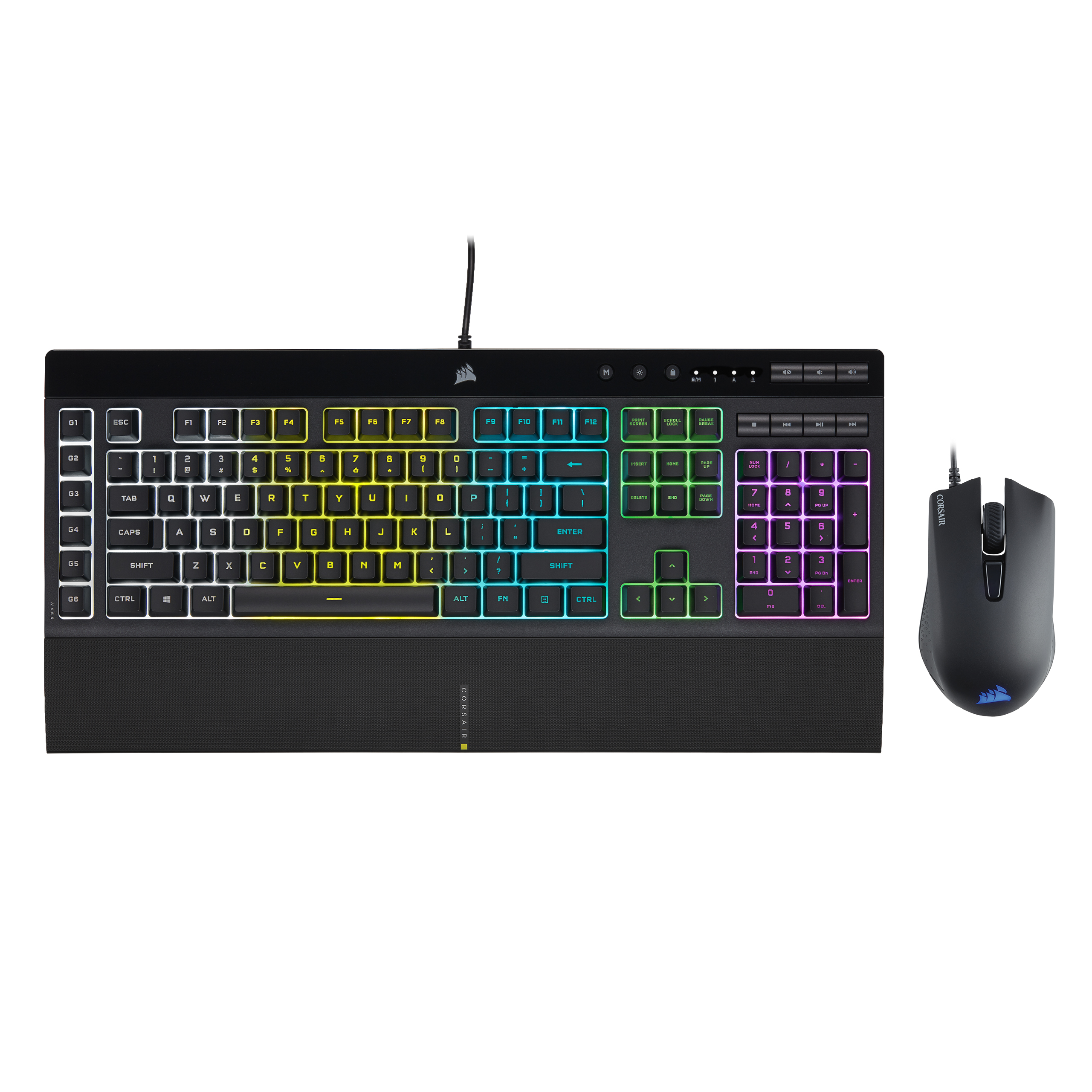 CORSAIR K55 RGB Pro Toetsenbord (US Qwerty) + Harpoon RGB PRO Muis Bundel