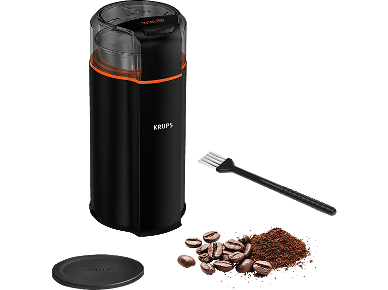 KRUPS GX3328 Silent Vortex Kaffee und Gewürzmühle Schwarz 175 Watt
