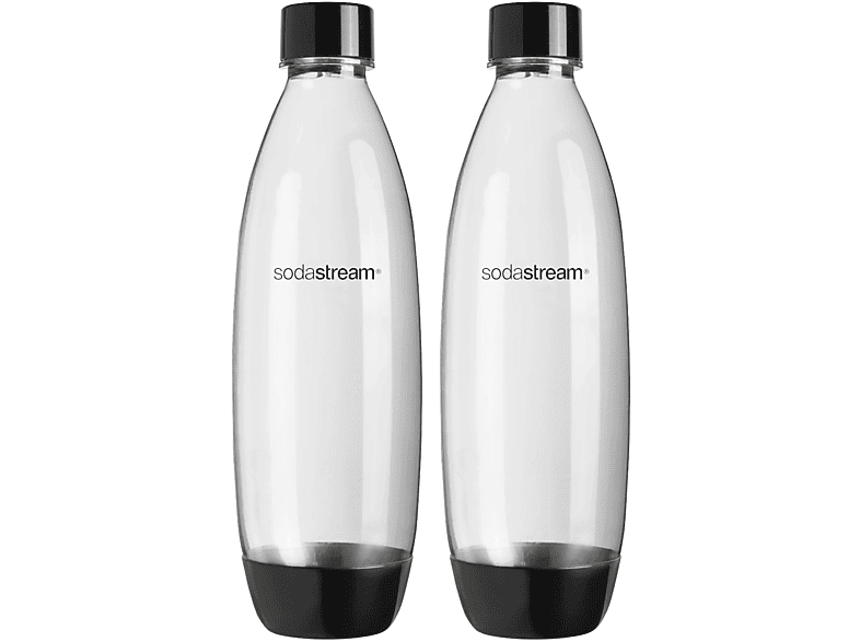 SODASTREAM Spülmaschinengeeignete Kunststoffflasche FUSE schwarz, 2er-Pack (1l, für Wassersprudler)