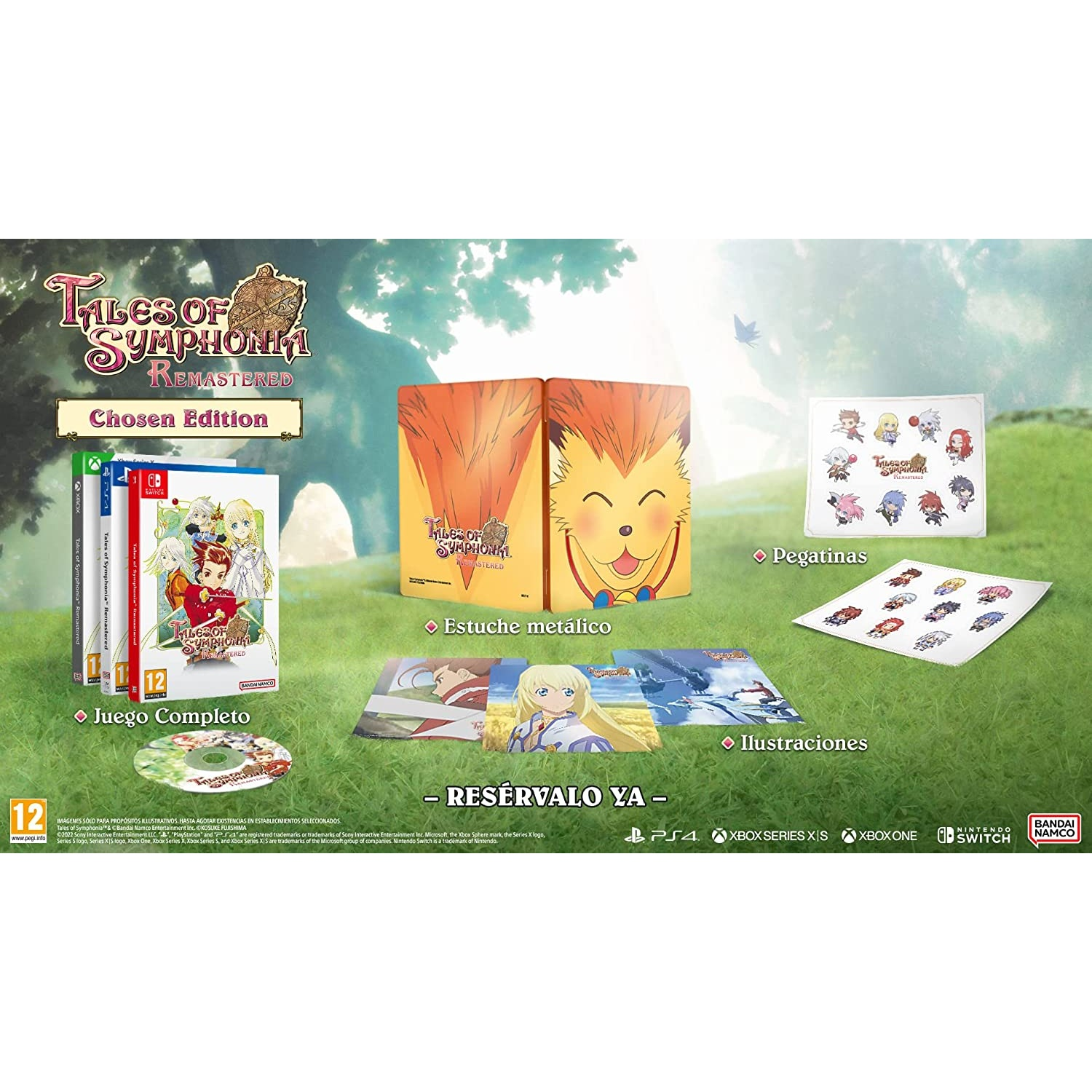 Juego de caja con un disco de juego y figuras. La caja tiene un logo y el nombre del juego.