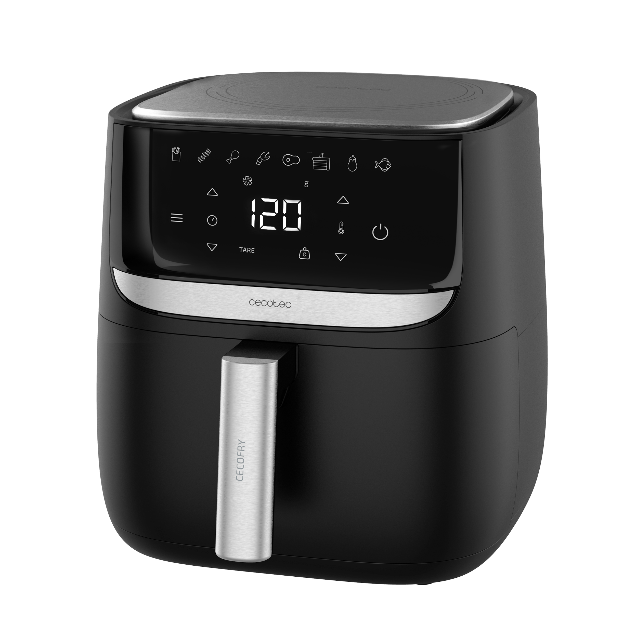 Freidora de aire - Cecotec Cecofry Advance Precision, 1700 W, 5.5L Capacidad, 8 Modos preconfigurados, Báscula integrada, Negro