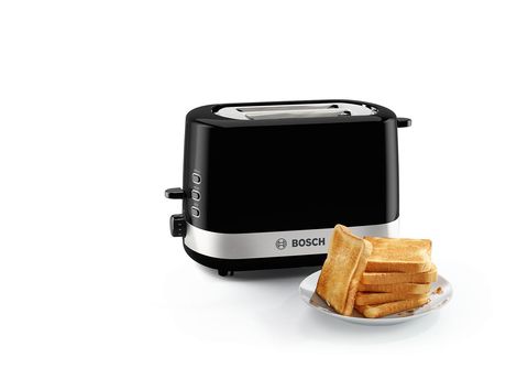 Schwarz | Watt, (800 BOSCH Toaster MediaMarkt Schwarz TAT6A513 2) Toaster Schlitze: