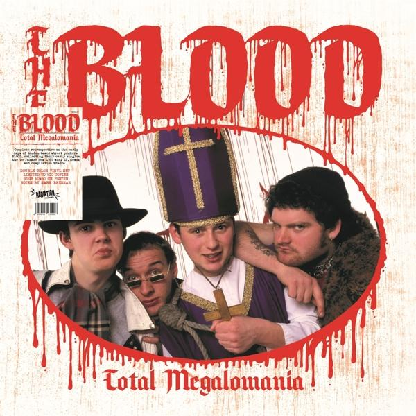 Album borító együttes fotóval és szöveggel. A zenekar a „The Blood”, az album címe pedig „Total Megalomania”.