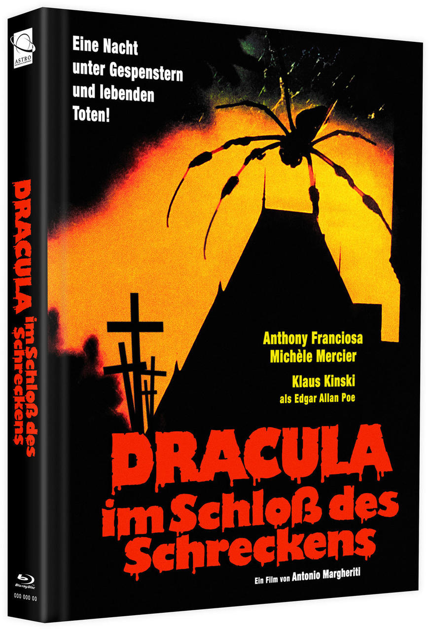 DVD-Hülle für einen Horrorfilm. Schwarz mit einer großen Spinne und Text in Rot und Weiß.