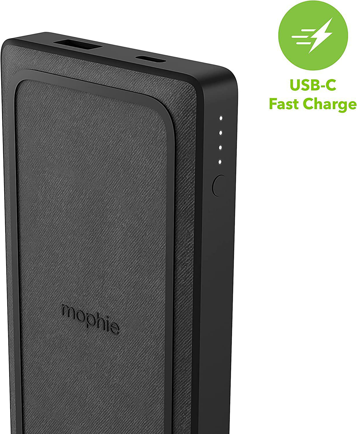 MOPHIE Powerstation Wireless XL PD Power Bank, 10.000mAh, USB-C, QI-fähiges Fast Wireless Charging, Schwarz