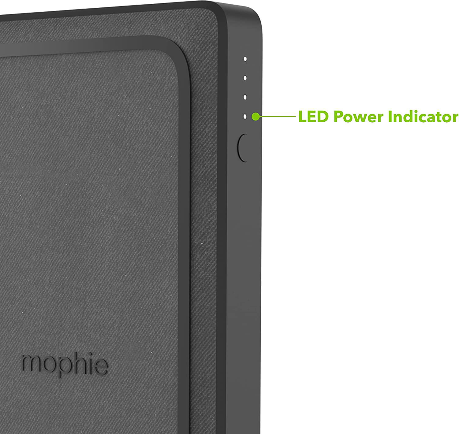 MOPHIE Powerstation Wireless XL PD Power Bank, 10.000mAh, USB-C, QI-fähiges Fast Wireless Charging, Schwarz
