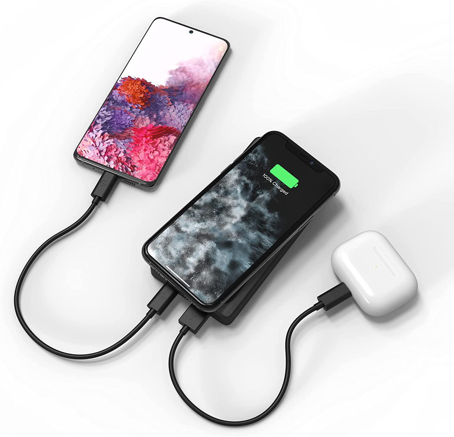 MOPHIE Powerstation Wireless XL PD Power Bank, 10.000mAh, USB-C, QI-fähiges Fast Wireless Charging, Schwarz
