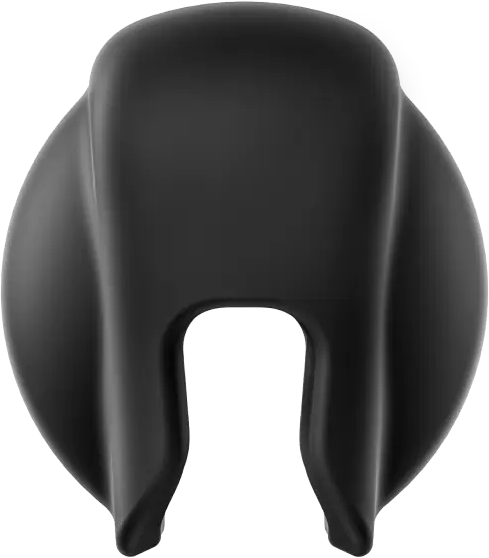 Dispositif en plastique noir avec fente en forme de U. Accessoire de siège auto.