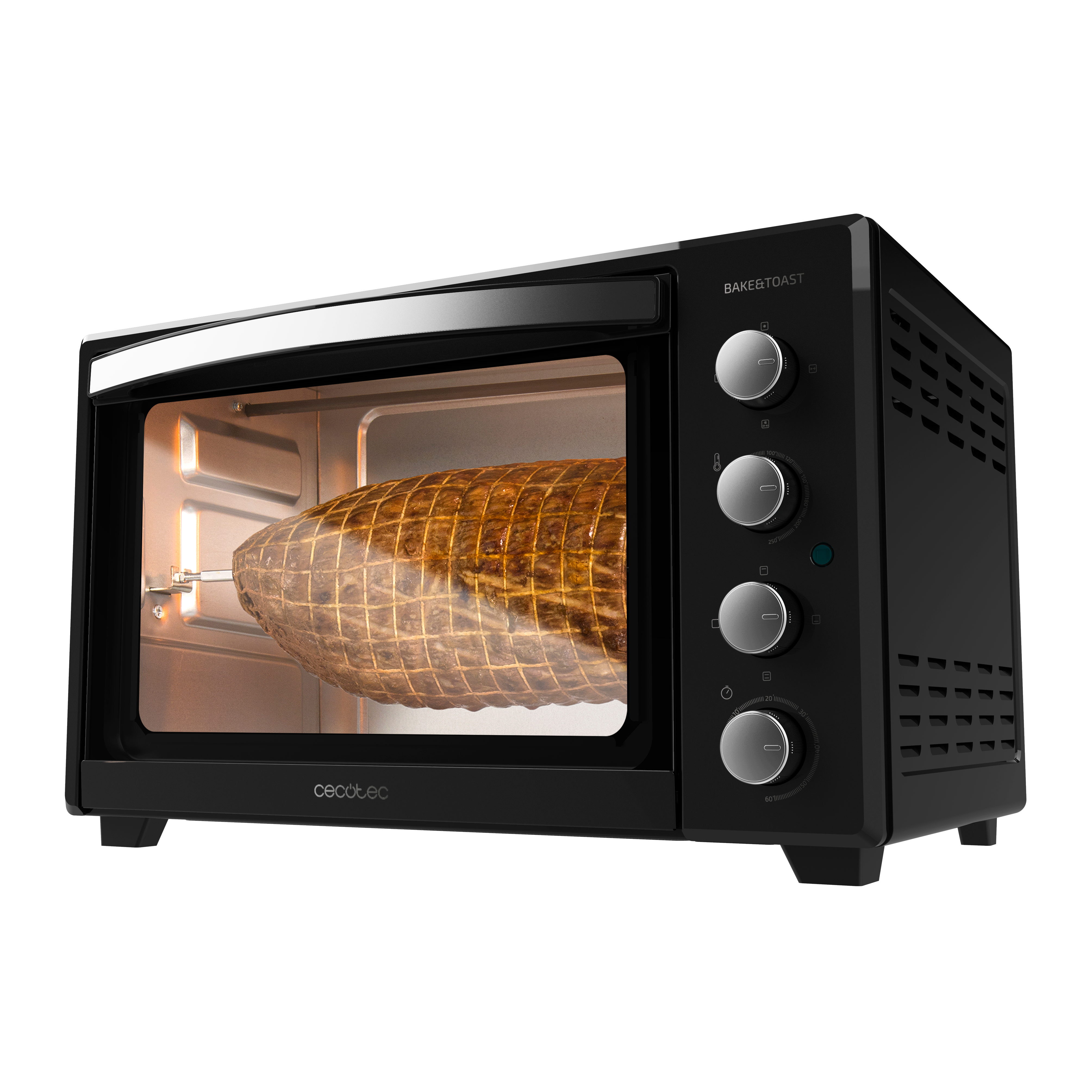 Horno de sobremesa - Cecotec Bake&Toast 4500 Black Gyro, 2000 W, Capacidad 45 L, 12 Funciones, Incluye Rustidor