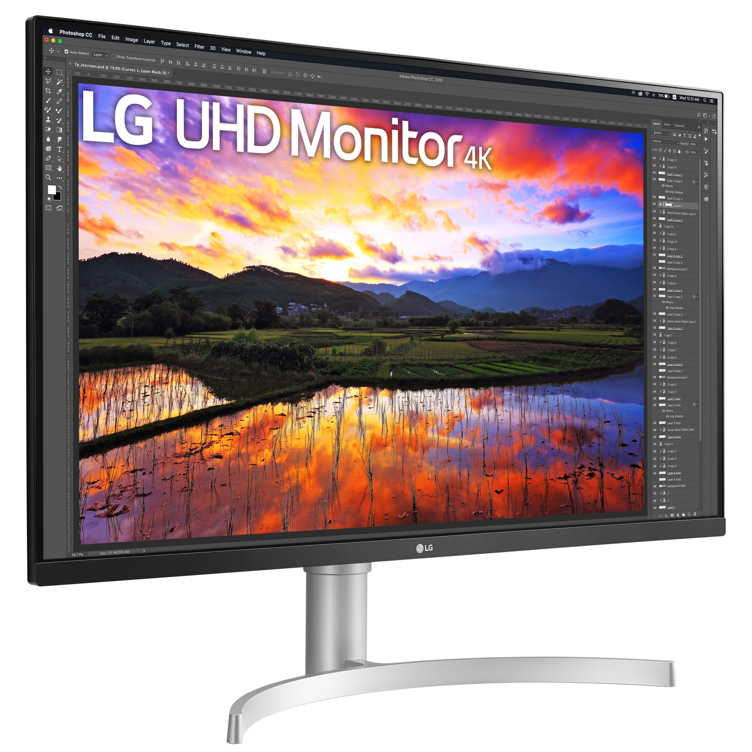 LG 32UN650-W - 31.5 inch - 3840 x 2160 (Ultra HD 4K) - IPS-paneel - in hoogte verstelbaar