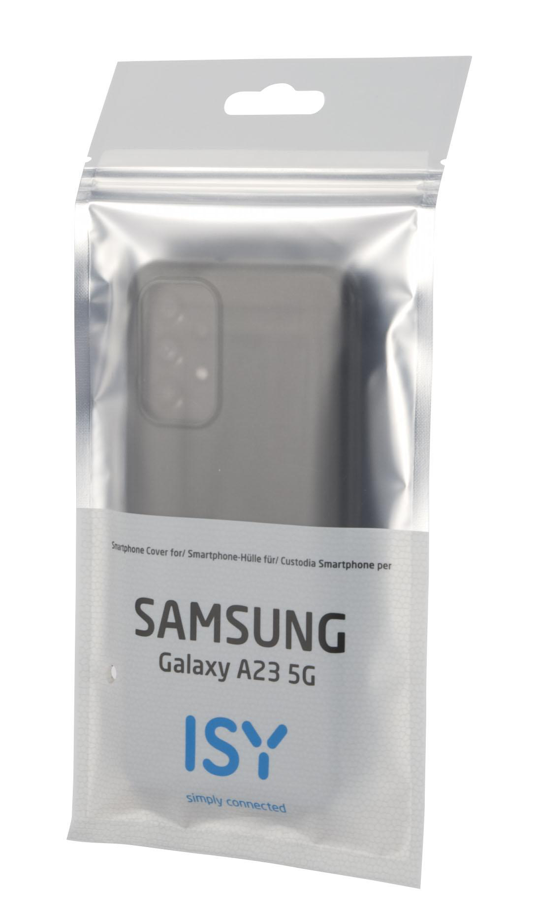 Eine Handyhülle in einer Plastiktüte. Die Verpackung sagt Samsung Galaxy A23 5G.