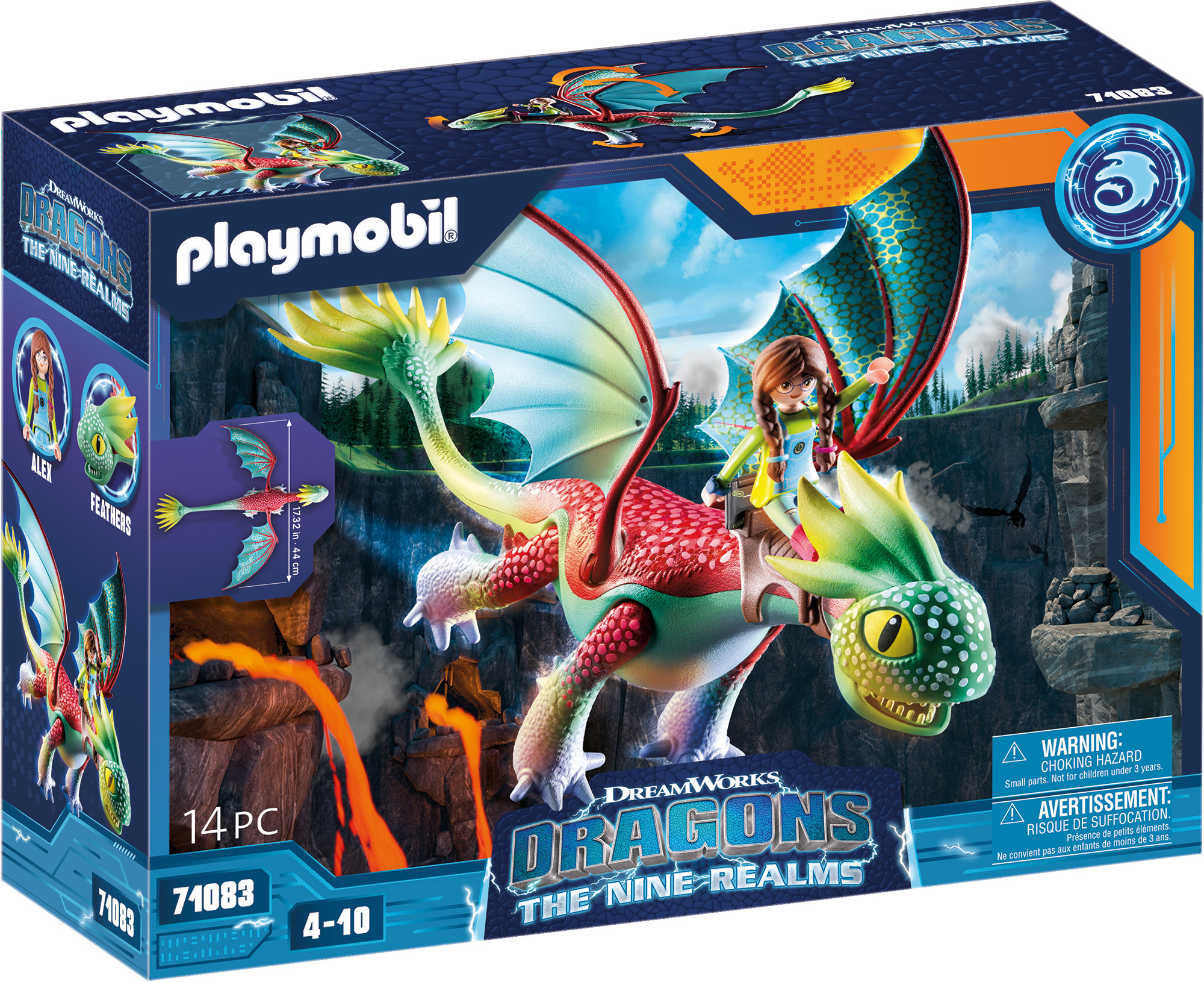 PLAYMOBIL Spielset, Feathers Mehrfarbig & 71083 Nine The Realms Alex - Dragons: