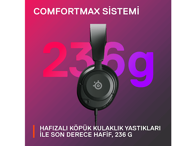 STEELSERIES Arctis Nova 1 Multi-System Oyuncu Kulak Üstü Kulaklık Siyah_5