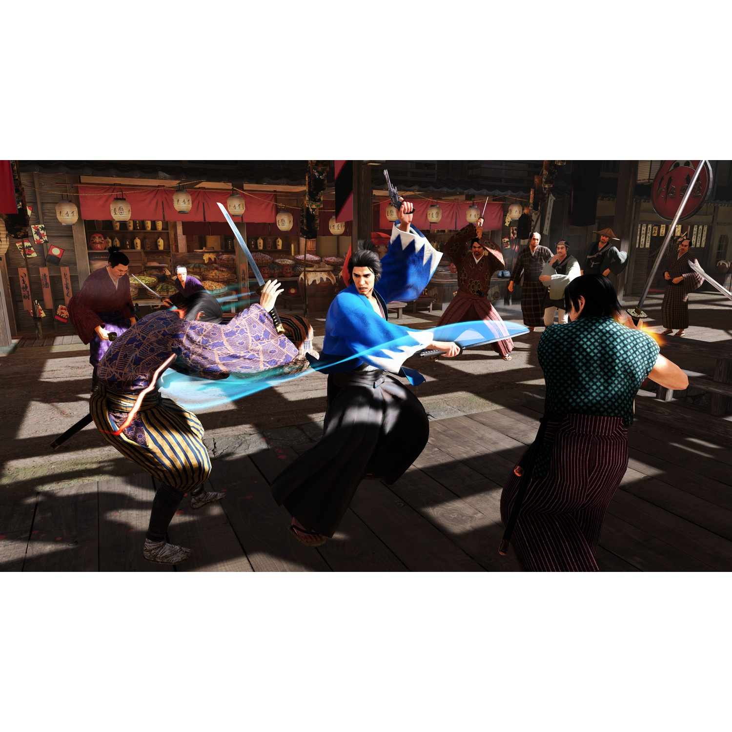 Un grupo de personas en una escena de lucha.