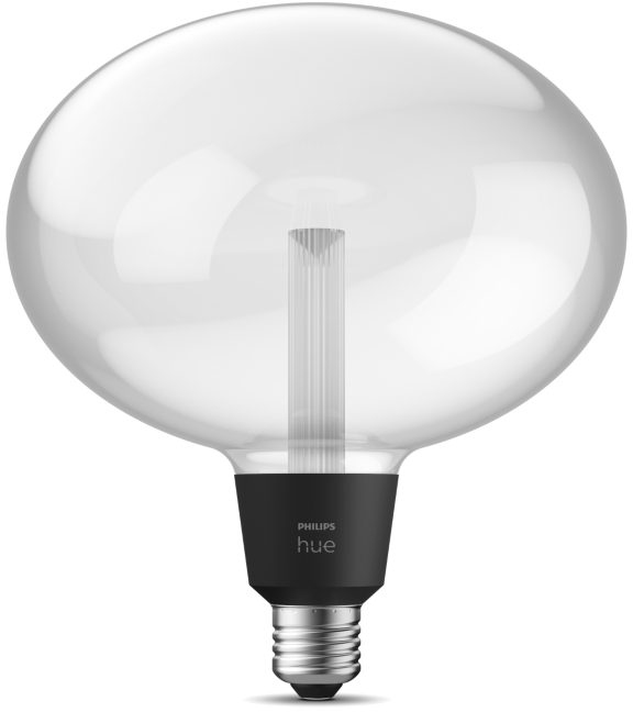 Lightbulb, dimensions shown: 235 mm high, 185 mm diameter. Philips Hue brand.