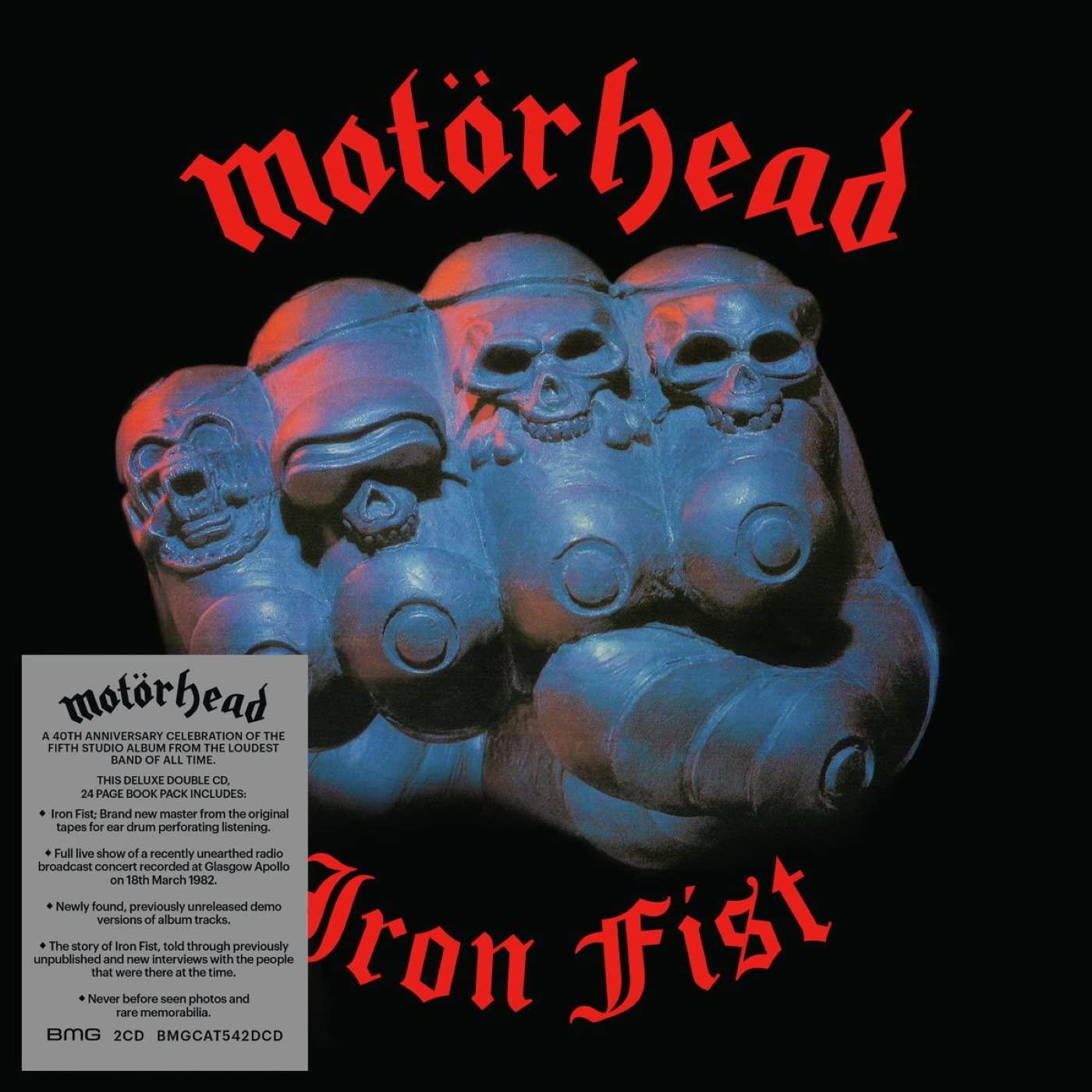 Motorhead logóval és koponya ököllel ellátott albumborító. A címe: 'Iron Fist'.