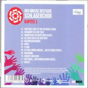 Albumcover mit rotem Logo, Hände-Sammlung und Songtiteln.