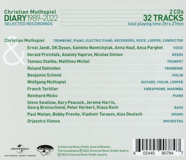 CD-Hülle mit Titelliste und Künstlernamen, weißer Hintergrund.